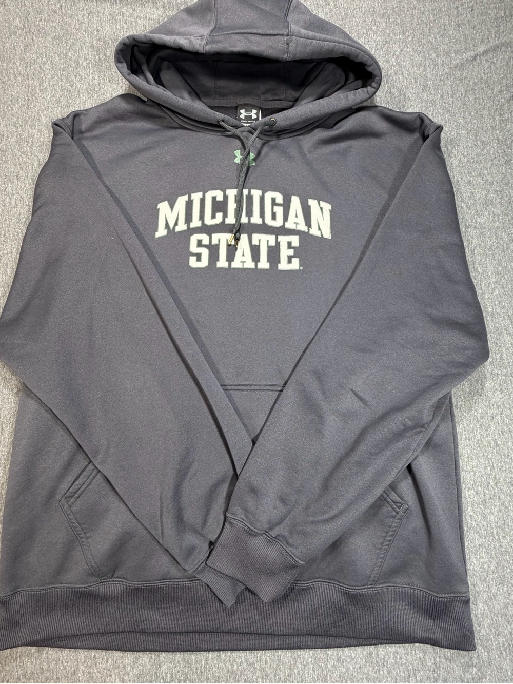 Under Armour Michigan State Spartans Men's Large Gray Hoodie Sweatshirt NCAA MSU